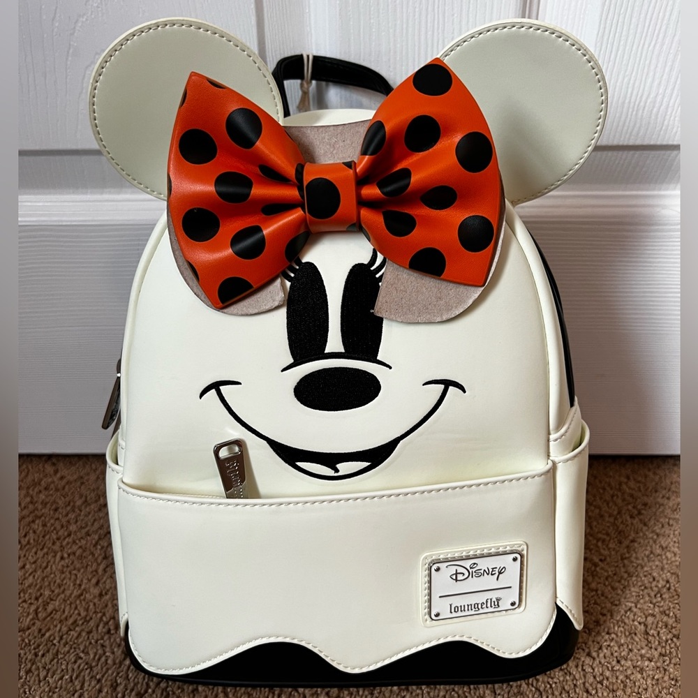 Glow-in-the-Dark Ghost Minnie Mouse Loungefly Backpack